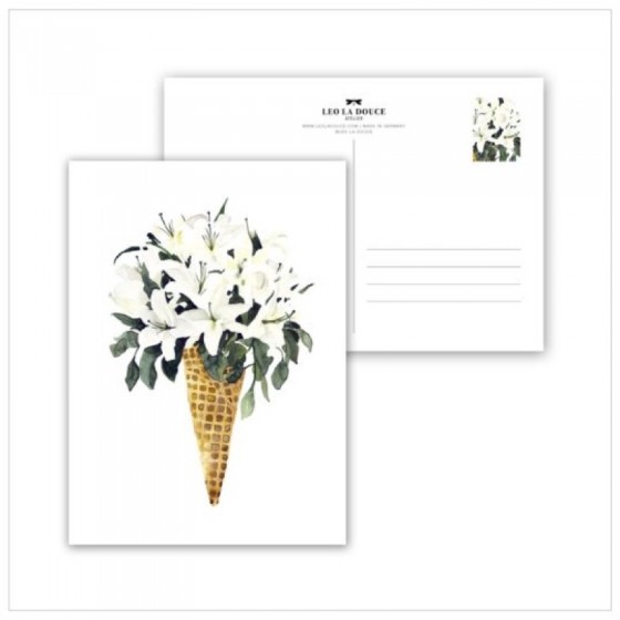 Carte Postale Bouquet De Fleurs Aquarelle Leo La Douce